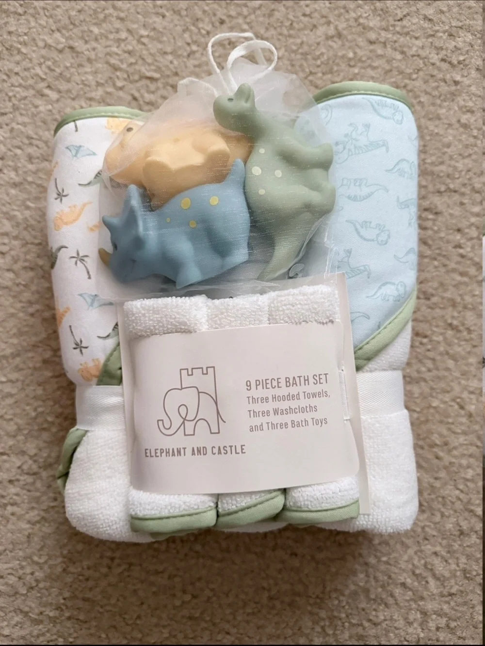 Kids 9-Piece Bath Set – Pastel Green & Blue